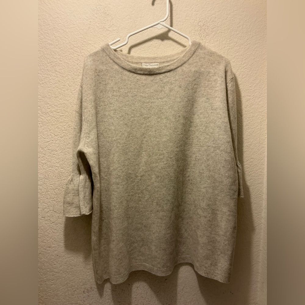 Oats Cashmere Debra Hayburn Sweater top Large Cozy Women's gray